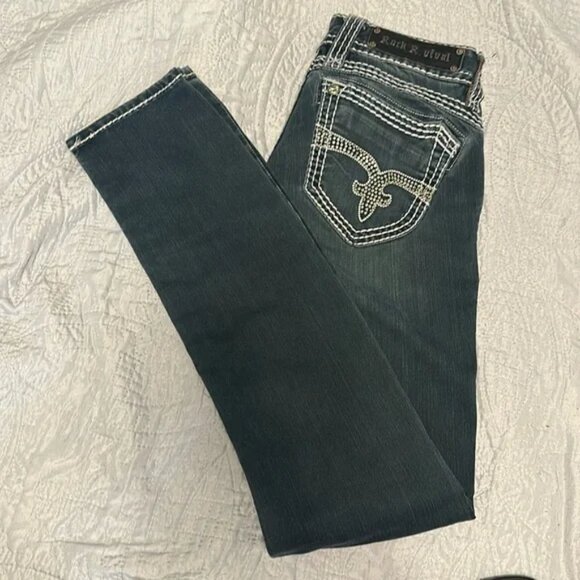 56. Rock Revival Aida Skinny Jeans Sz 27 - Picture 2 of 5